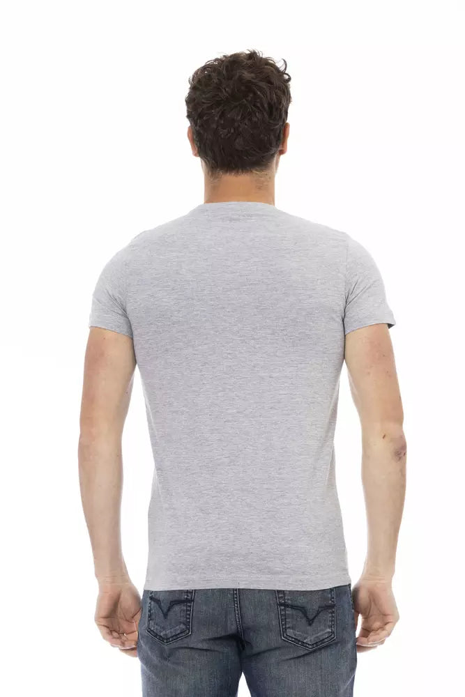 Trussardi Action Chic - T-shirt col rond en coton mélangé gris