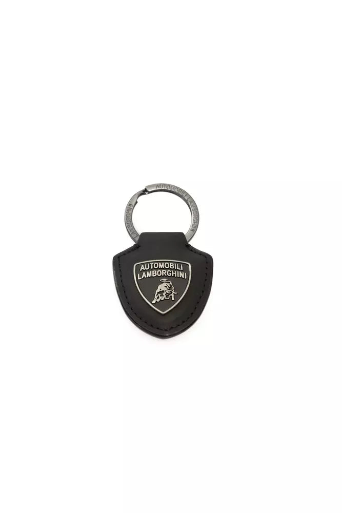 Porte-clés Automobili Lamborghini avec logo bouclier noir exquis