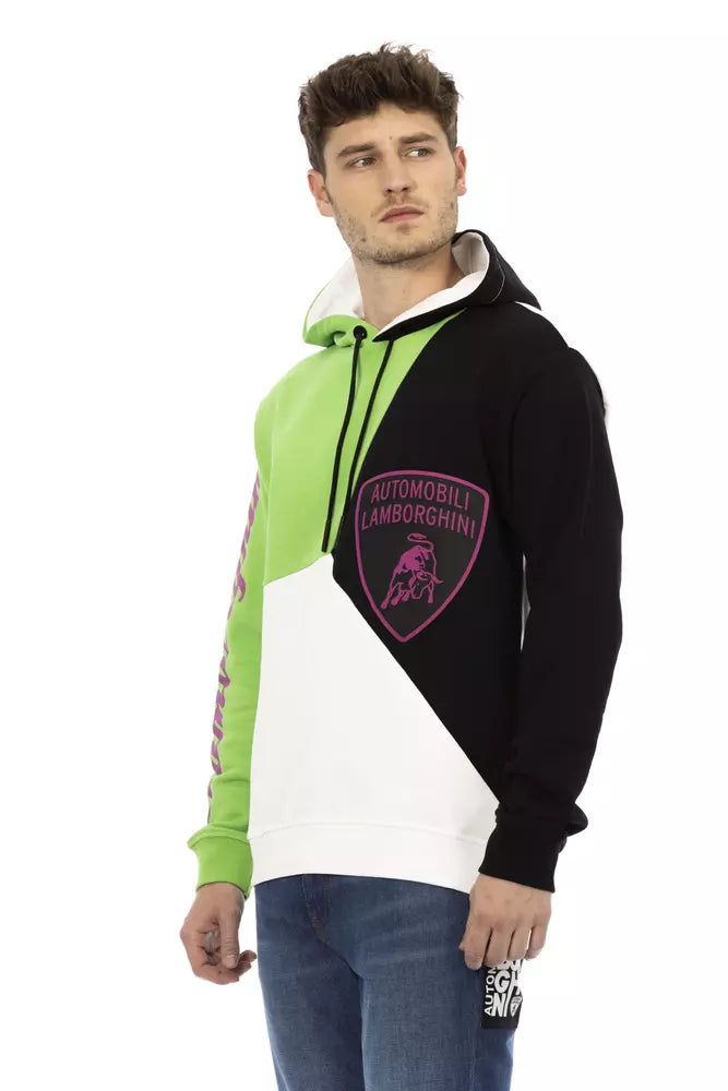 Automobili Lamborghini Sweat-shirt à capuche en coton blanc élégant