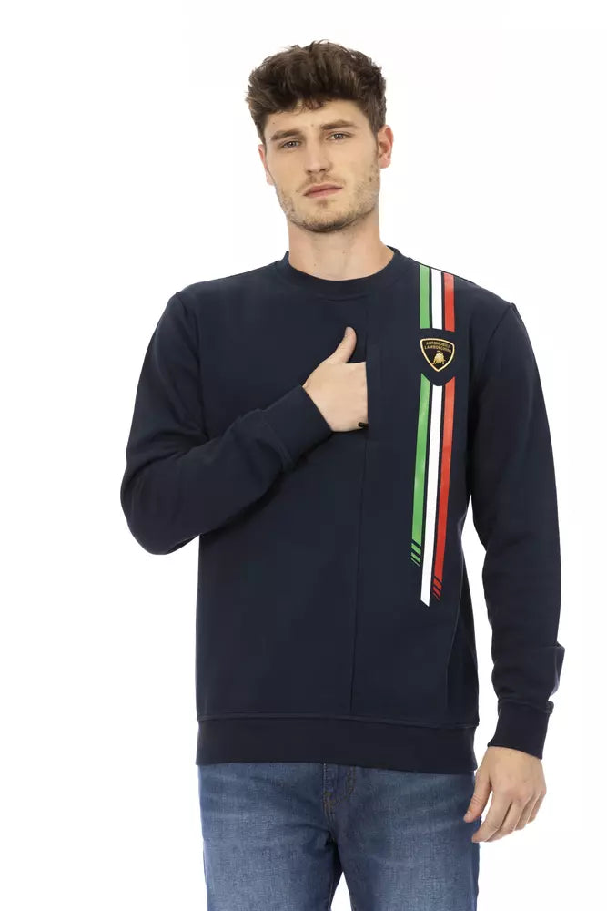 Automobili Lamborghini Sleek Shield Emblem Sweat-shirt à col rond bleu