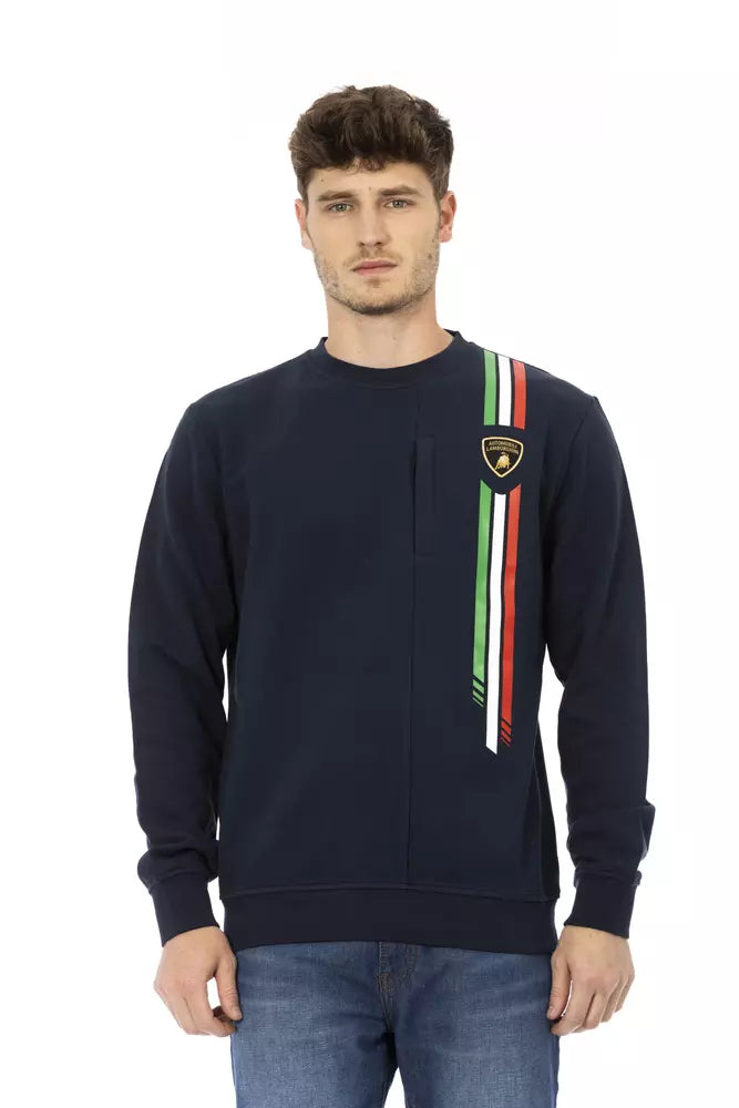 Automobili Lamborghini Sleek Shield Emblem Sweat-shirt à col rond bleu