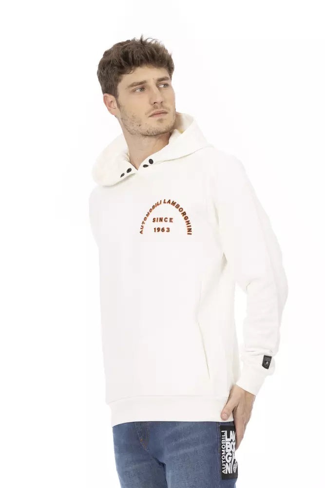 Automobili Lamborghini Sweat à capuche Lamborghini blanc élégant avec manche logo