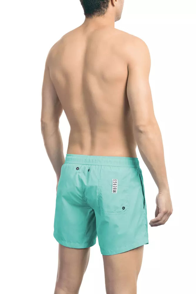 Bikkembergs Light Blue Polyamide Men Swim Short