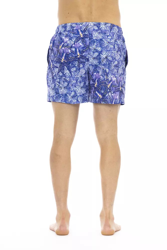 Just Cavalli Chic short de plage imprimé bleu clair