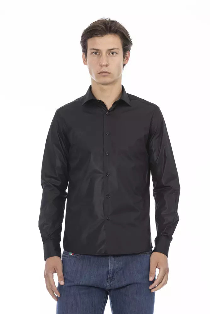 Baldinini Trend Chemise italienne noire élégante coupe slim