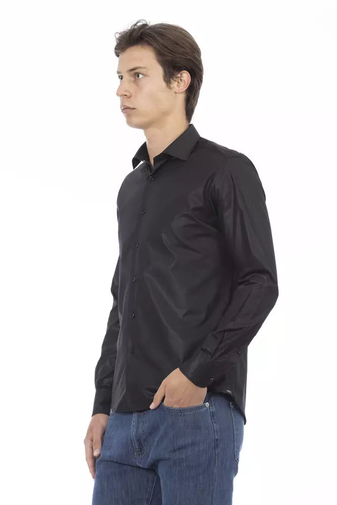 Baldinini Trend Chemise italienne noire élégante coupe slim