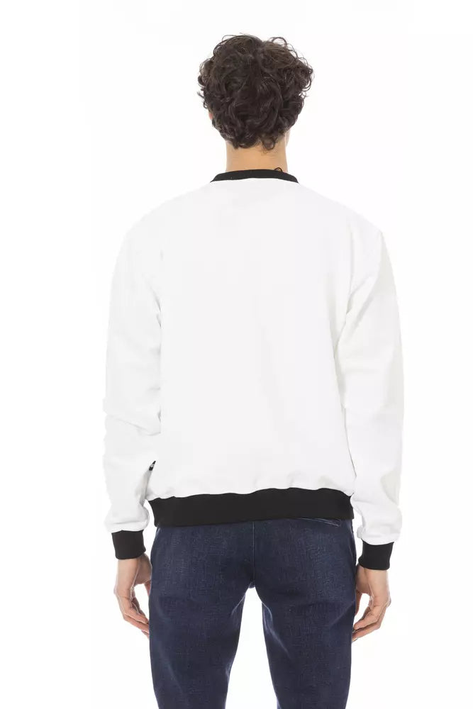 Baldinini Trend White Cotton Men Sweater