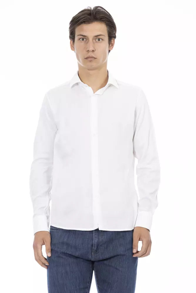 Baldinini Trend Chemise élégante en coton blanc coupe slim