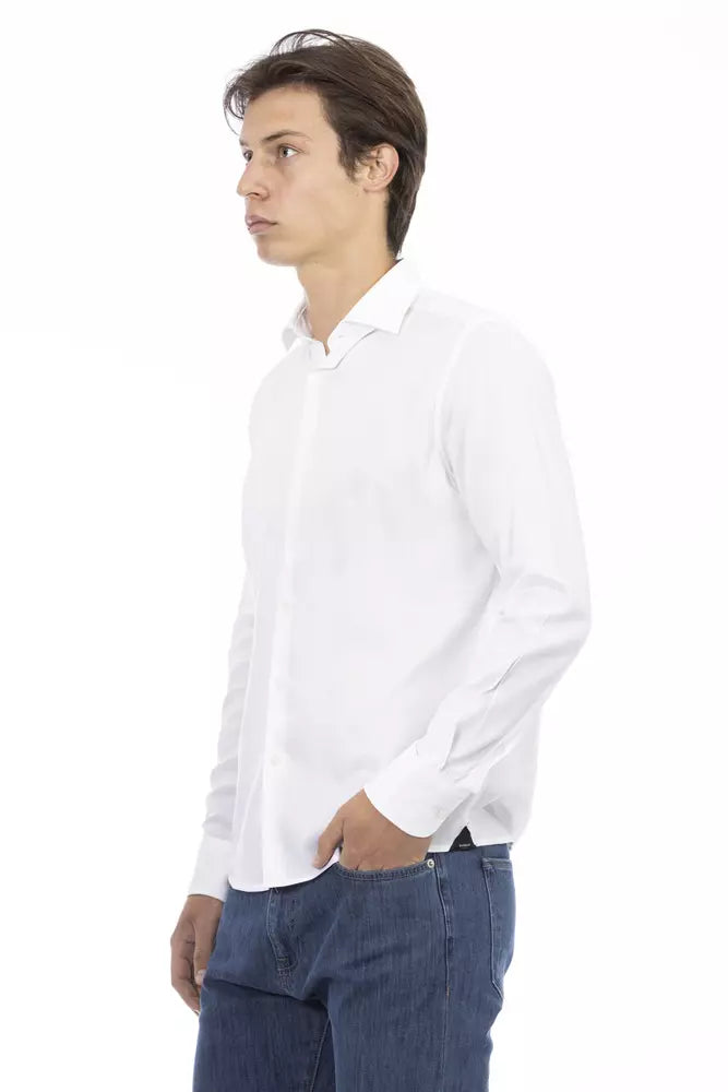 Baldinini Trend Chemise élégante en coton blanc coupe slim