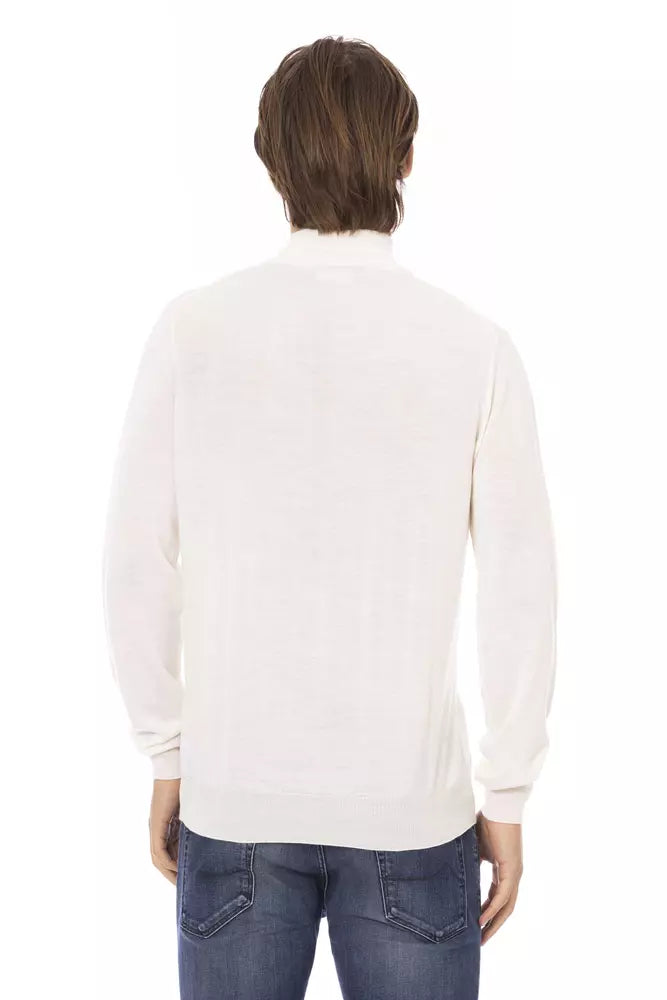 Baldinini Trend White Fabric Men's Turtleneck Sweater