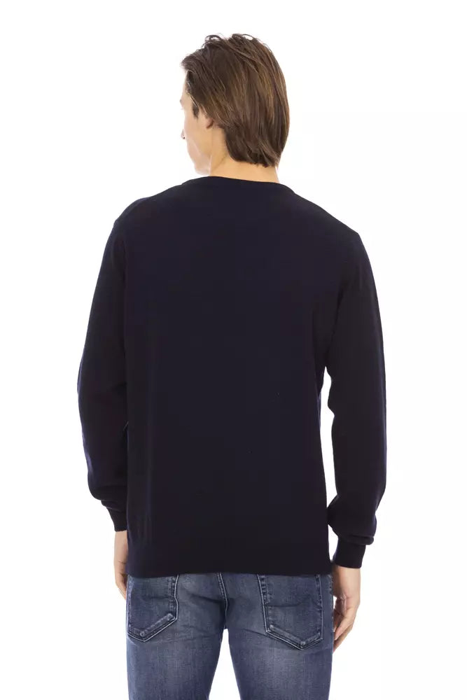 Baldinini Trend Chic Crewneck Bleu Déclaration Pull