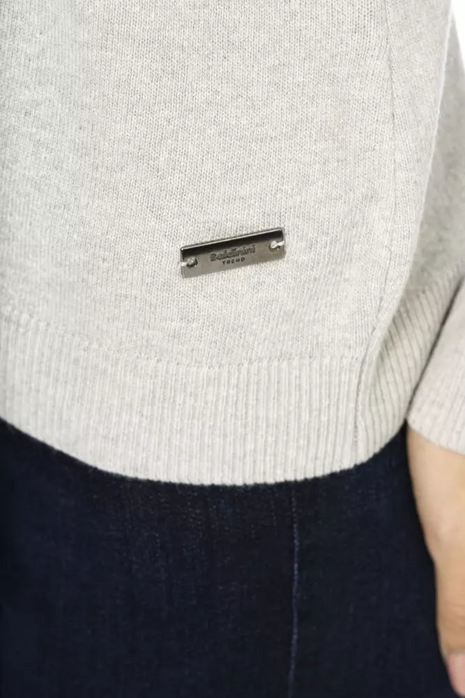 Baldinini Trend Chic Pull monogrammé en laine mélangée gris