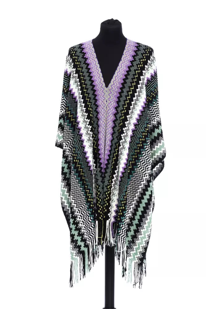 Poncho à franges fantaisie géométrique Missoni Chic