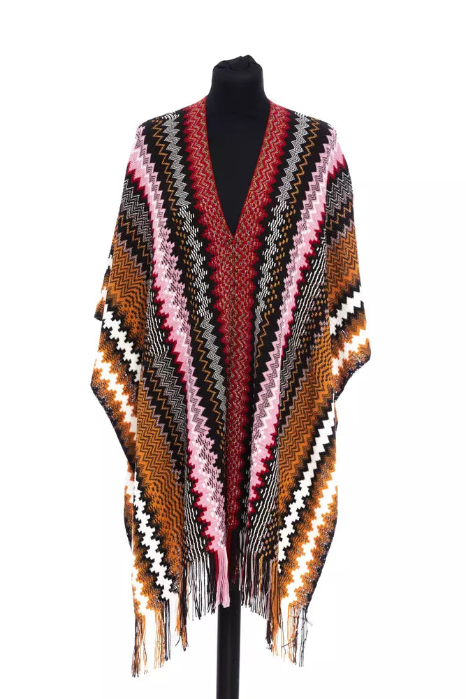 Missoni Poncho élégant à franges géométriques