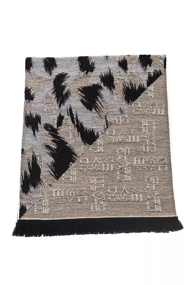 Cavalli Class Beige Wool Unisex Scarf