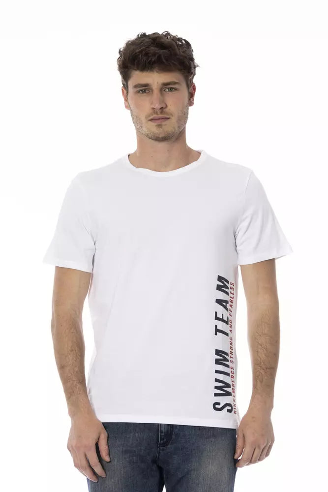 Bikkembergs T-shirt élégant en coton imprimé blanc