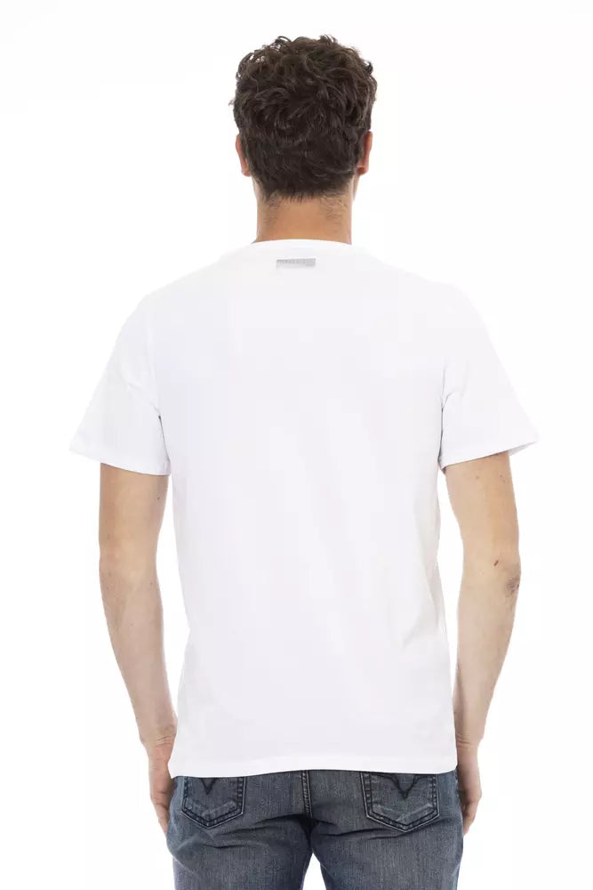 Bikkembergs T-shirt élégant en coton imprimé blanc