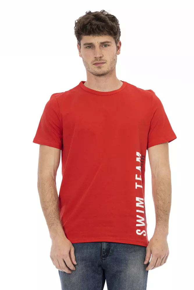 Bikkembergs - T-shirt rouge vif imprimé sur le devant