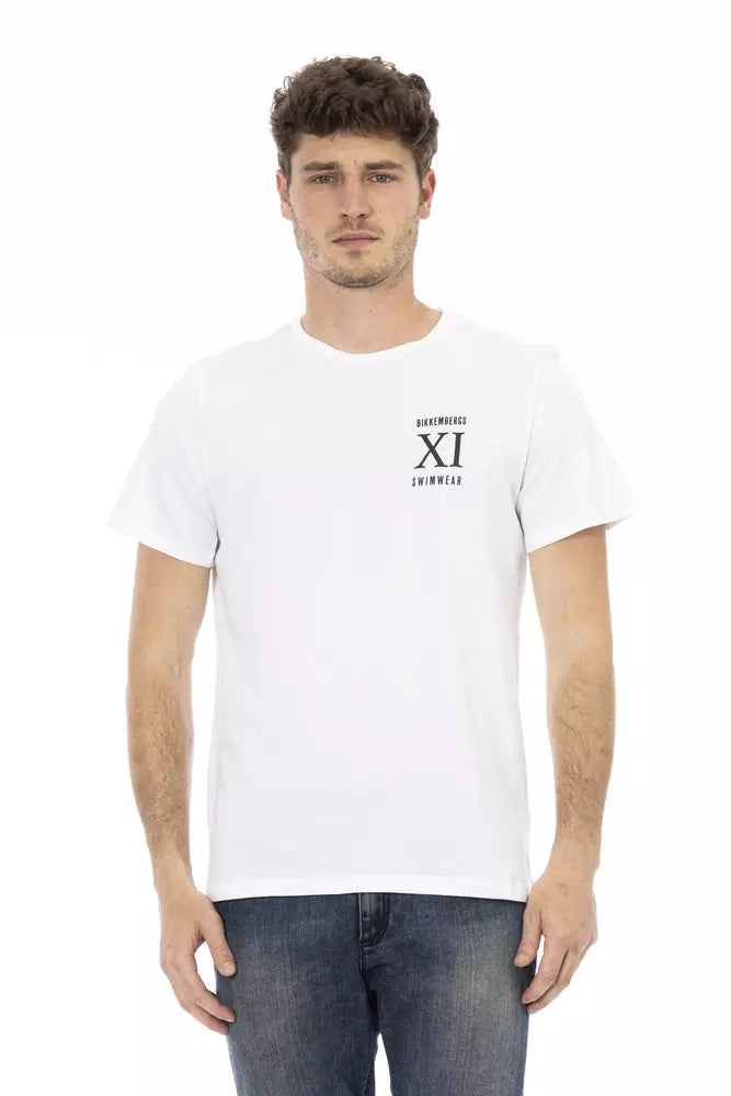 Bikkembergs T-shirt élégant blanc imprimé sur le devant