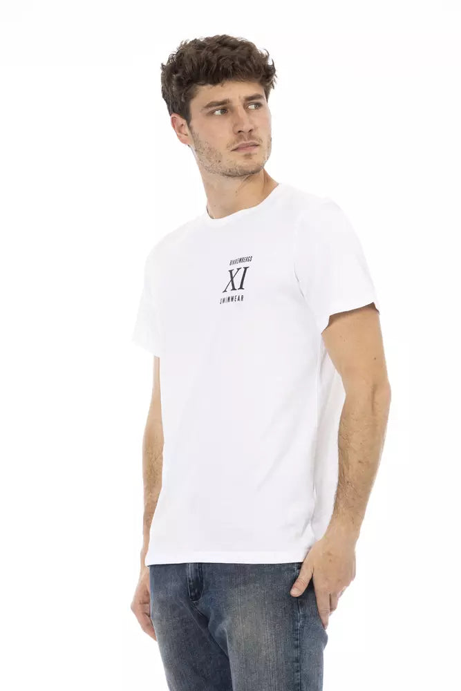 Bikkembergs T-shirt élégant blanc imprimé sur le devant