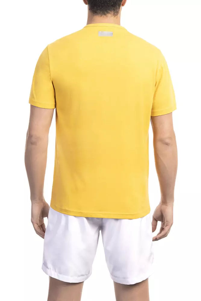 Bikkembergs - T-shirt en coton jaune soleil avec logo au dos