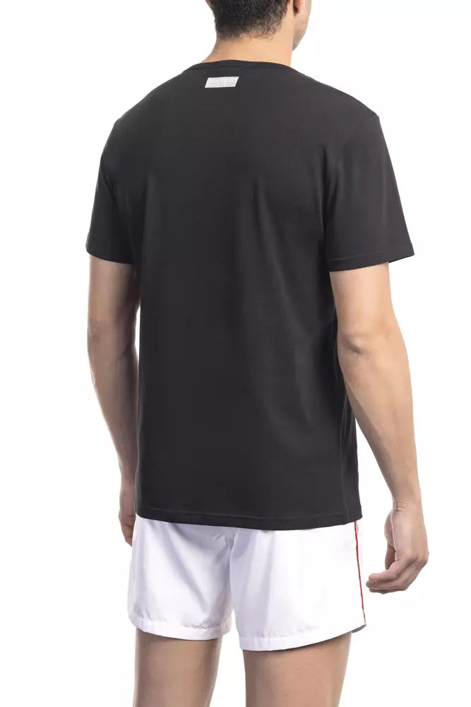 Bikkembergs T-shirt imprimé en coton mélangé noir élégant