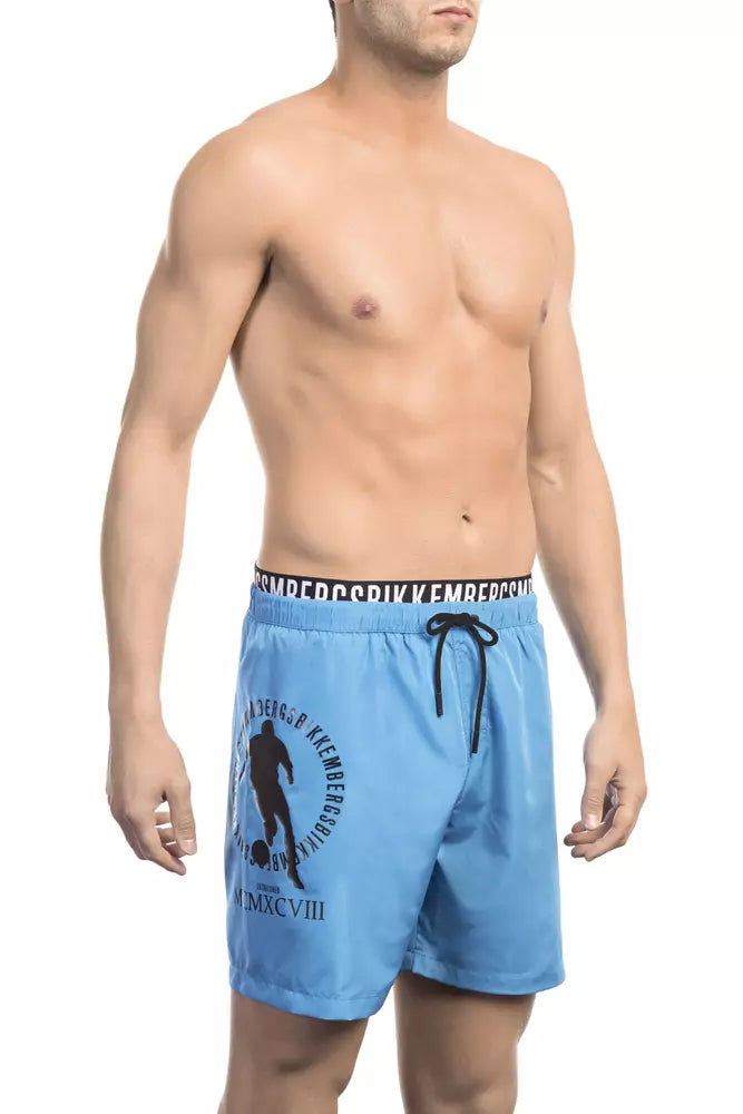 Short de bain superposé bleu clair Bikkembergs Chic