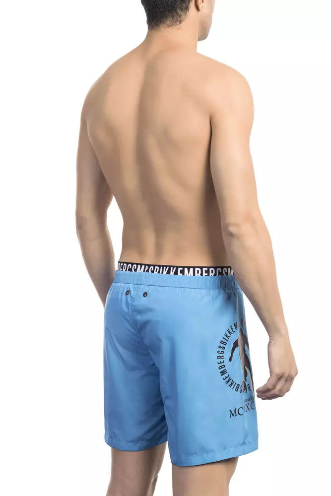 Short de bain superposé bleu clair Bikkembergs Chic