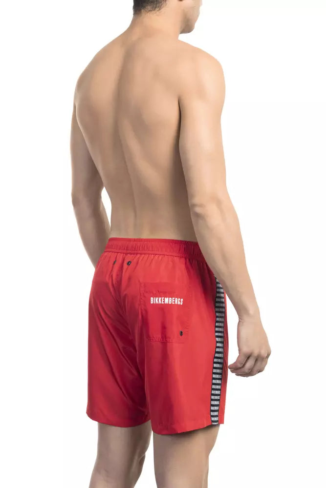 Bikkembergs Short de bain rouge avec poche arrière