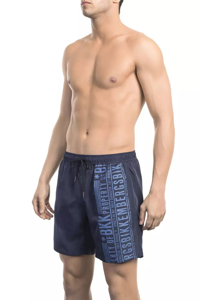 Short de bain imprimé bleu chic Bikkembergs