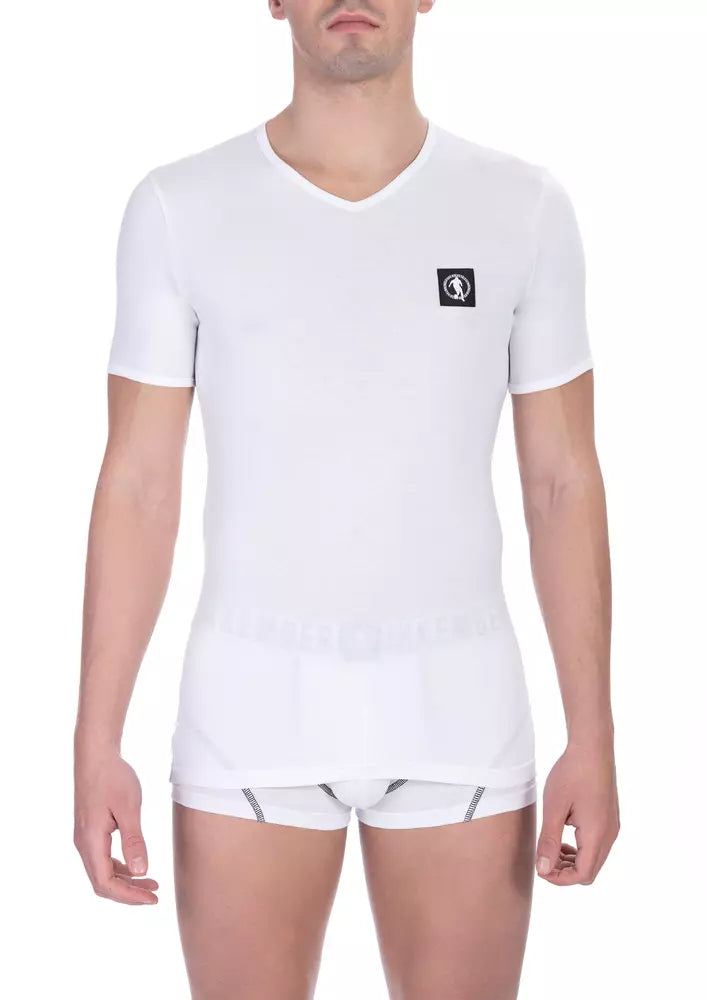 Bikkembergs Chic - Lot de deux t-shirts à col en V en blanc