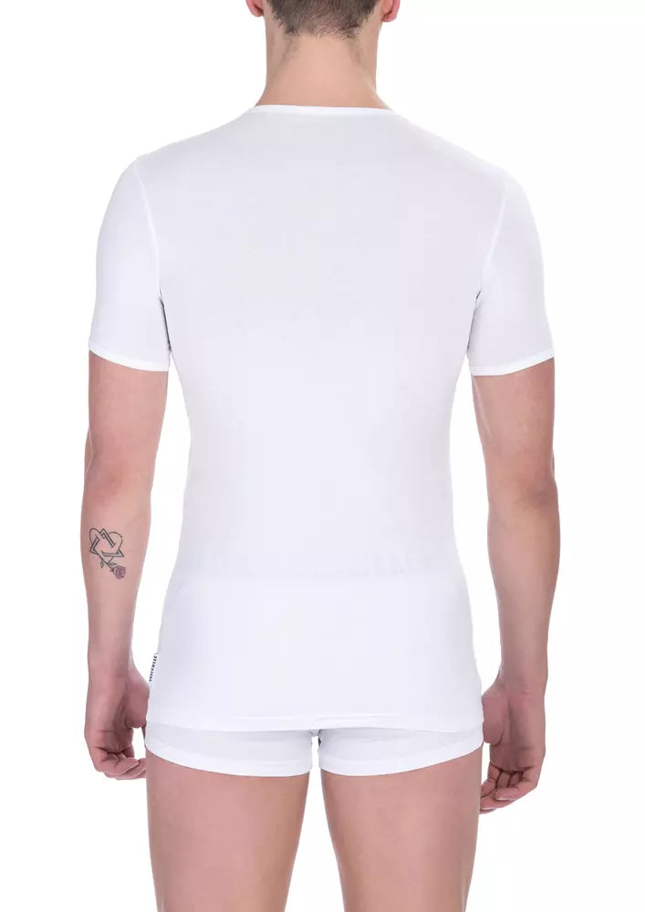 Bikkembergs Chic - Lot de deux t-shirts à col en V en blanc