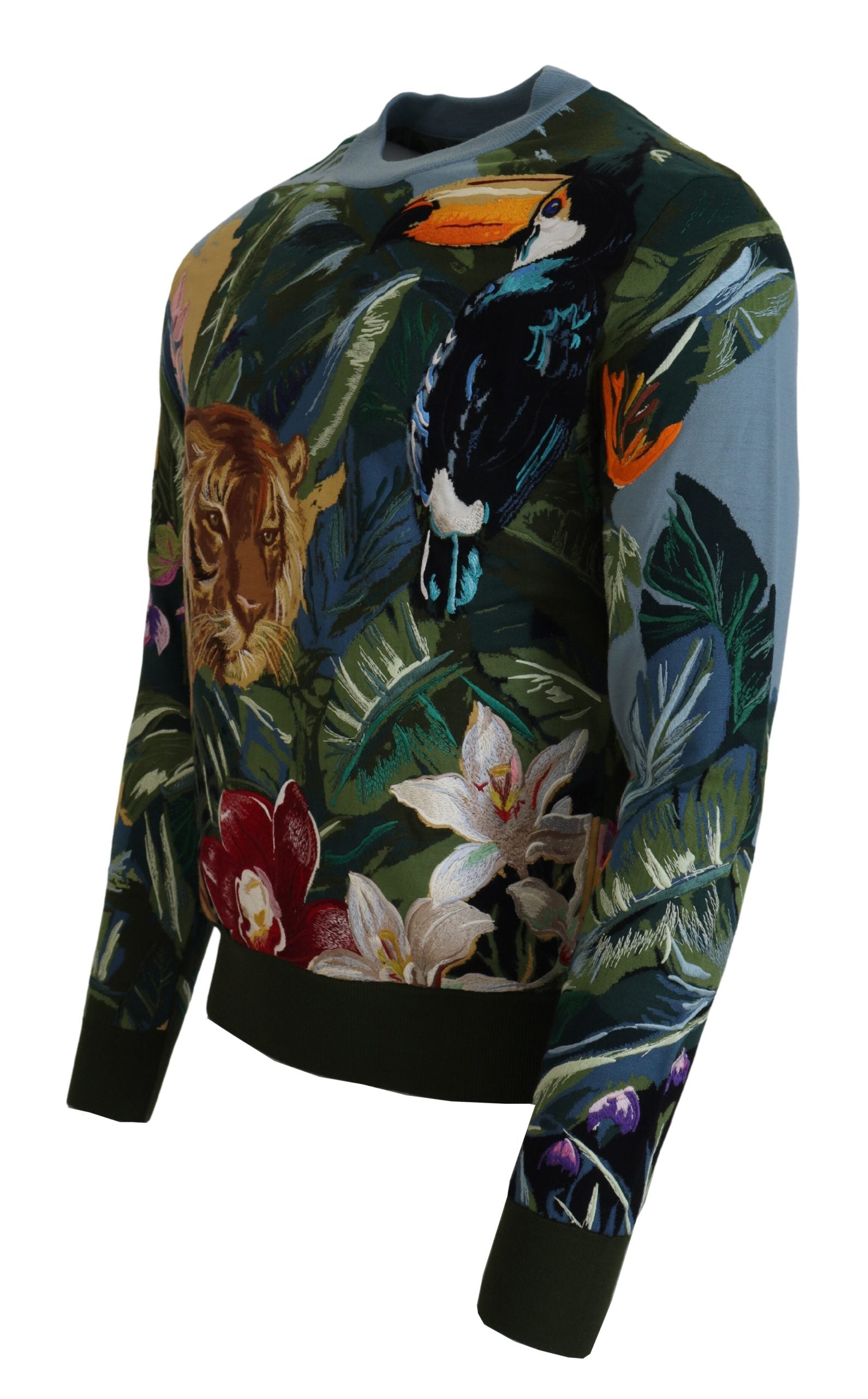 Dolce &amp; Gabbana Pull en laine et soie brodée Jungle