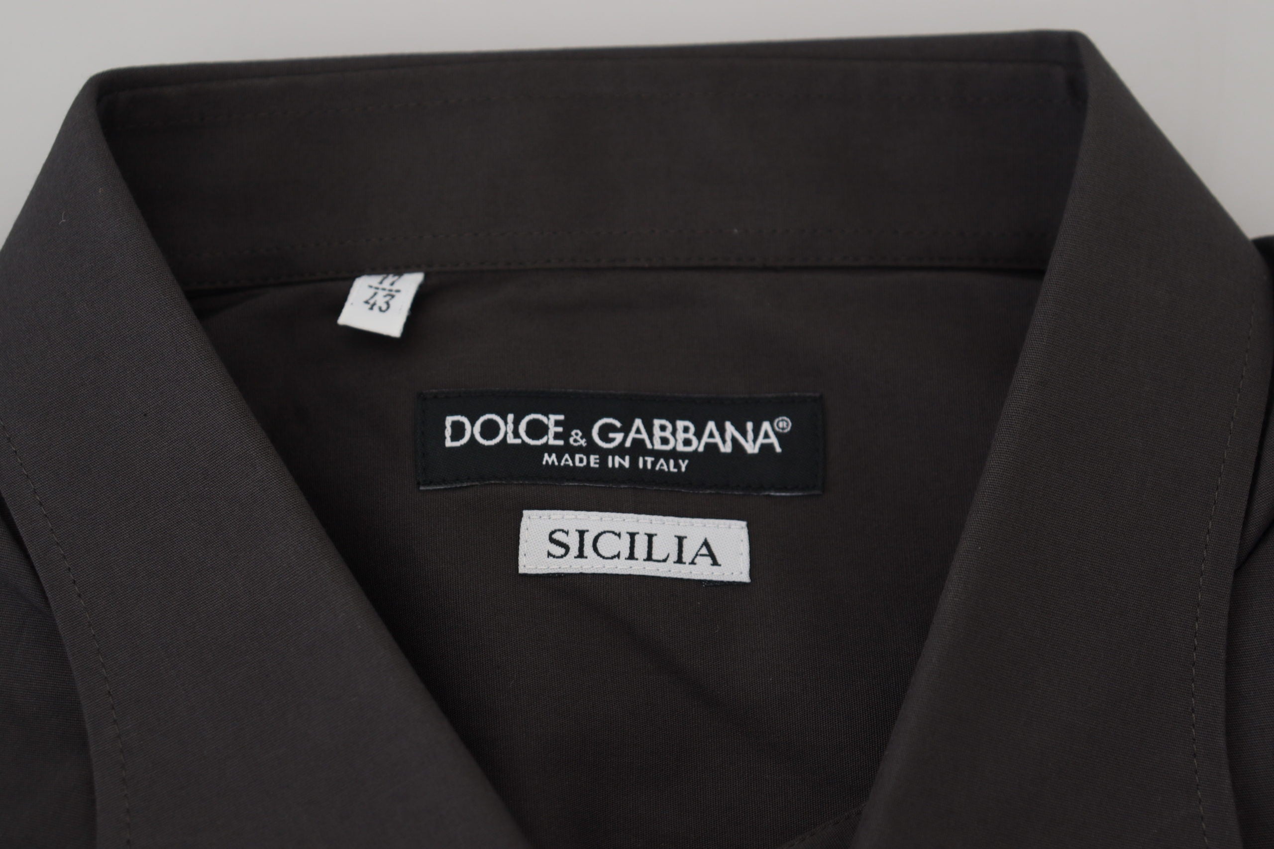 Dolce &amp; Gabbana Chemise habillée élégante Sicilia grise coupe slim