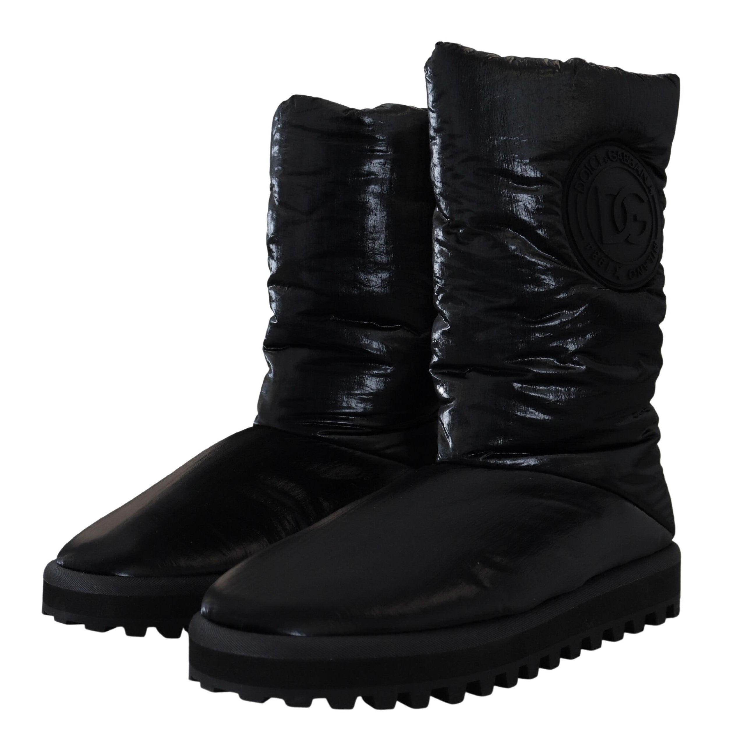 Dolce &amp; Gabbana Bottes mi-mollet élégantes en polyester noir