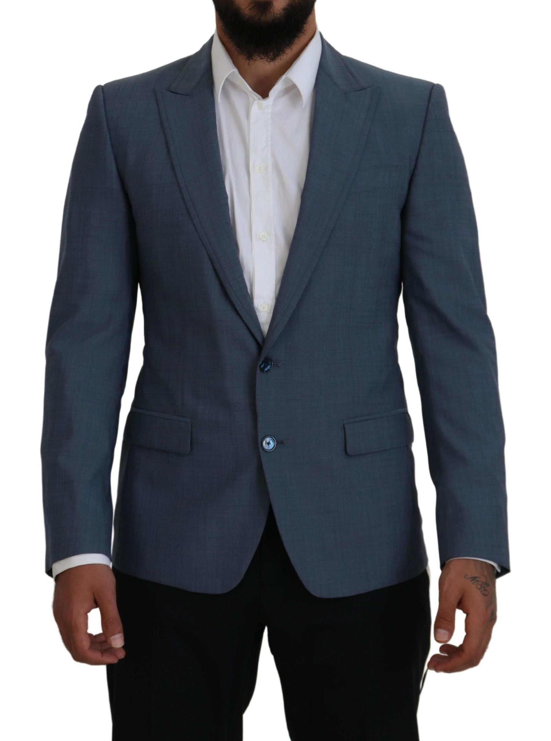 Dolce &amp; Gabbana Blazer de sport bleu élégant à simple boutonnage