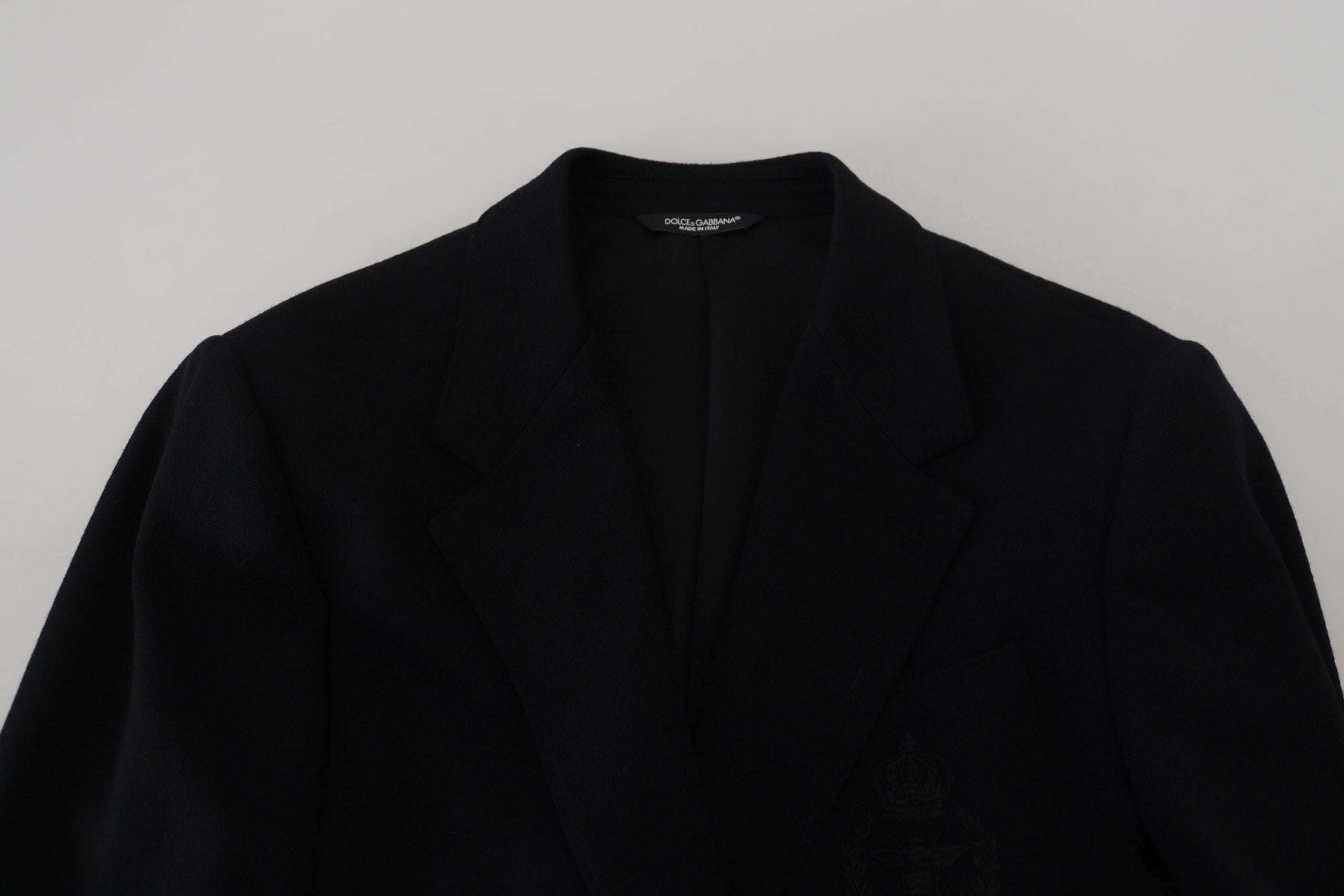 Dolce &amp; Gabbana Blazer élégant en laine noire à simple boutonnage