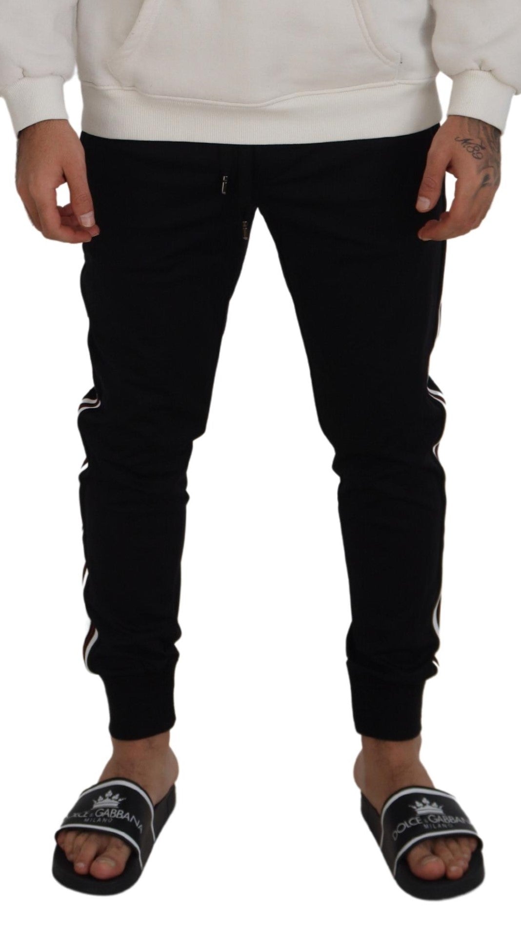 Pantalon de jogging pour hommes Dolce & Gabbana noir DG Print