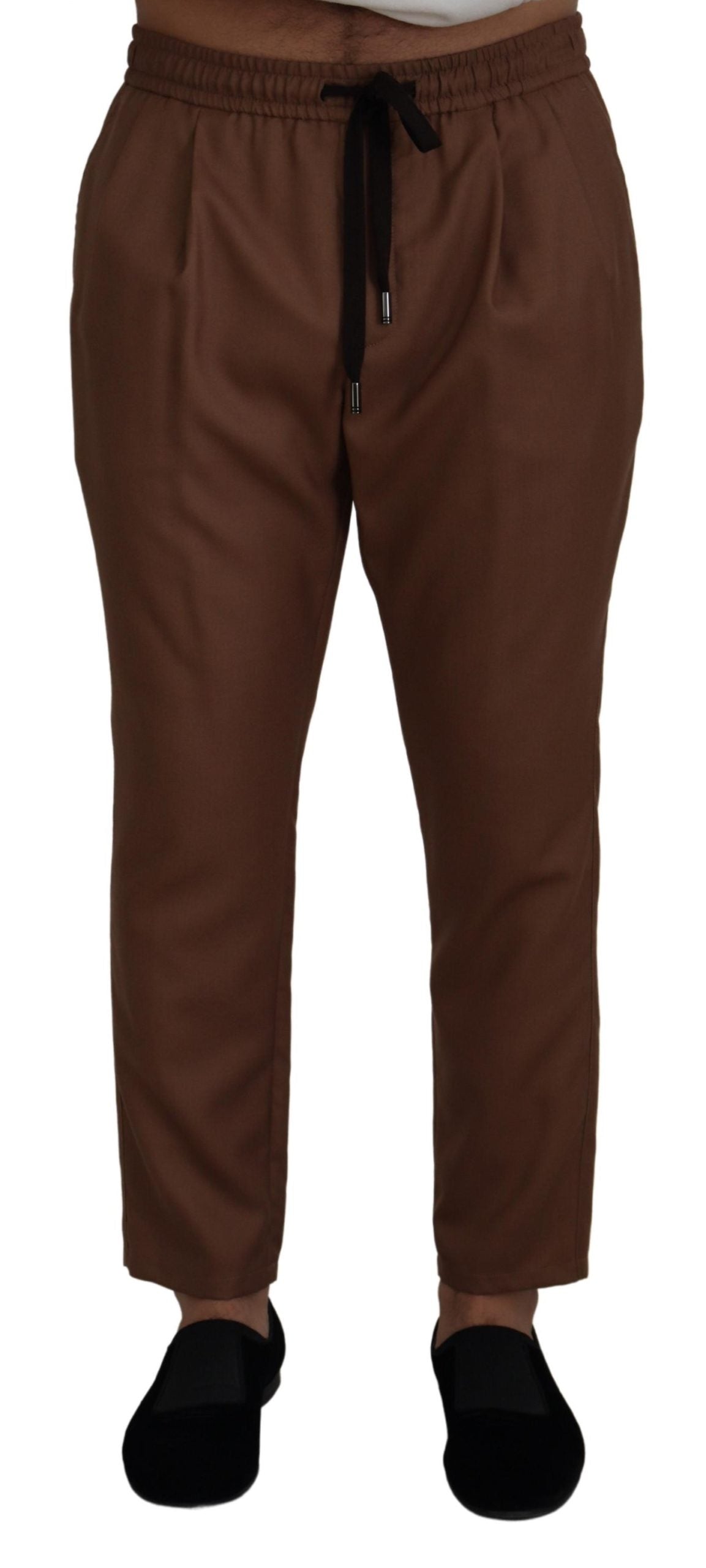 Dolce &amp; Gabbana Pantalon de jogging en cachemire et soie marron chic