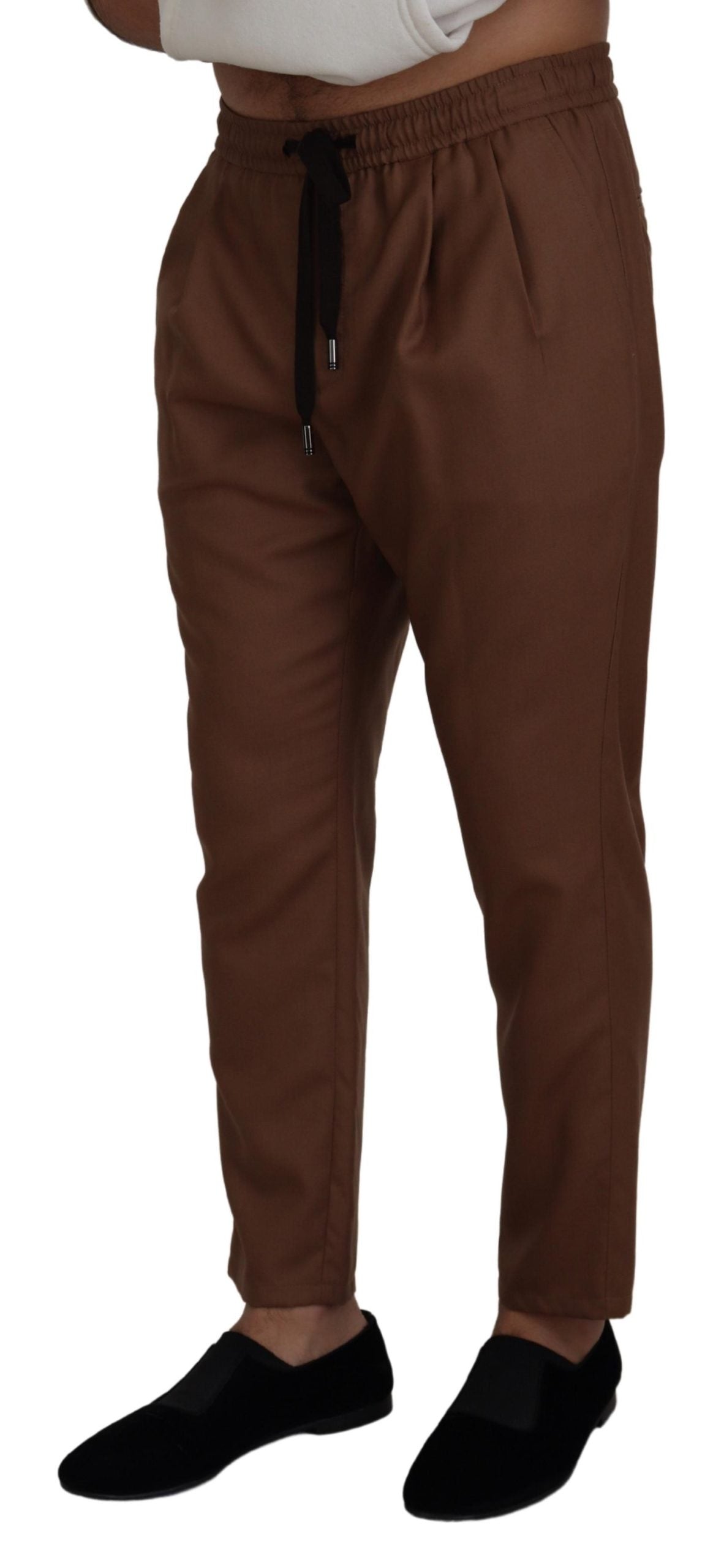 Dolce &amp; Gabbana Pantalon de jogging en cachemire et soie marron chic