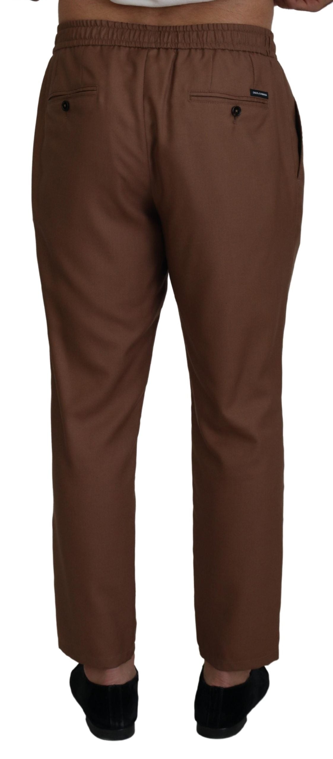 Dolce &amp; Gabbana Pantalon de jogging en cachemire et soie marron chic