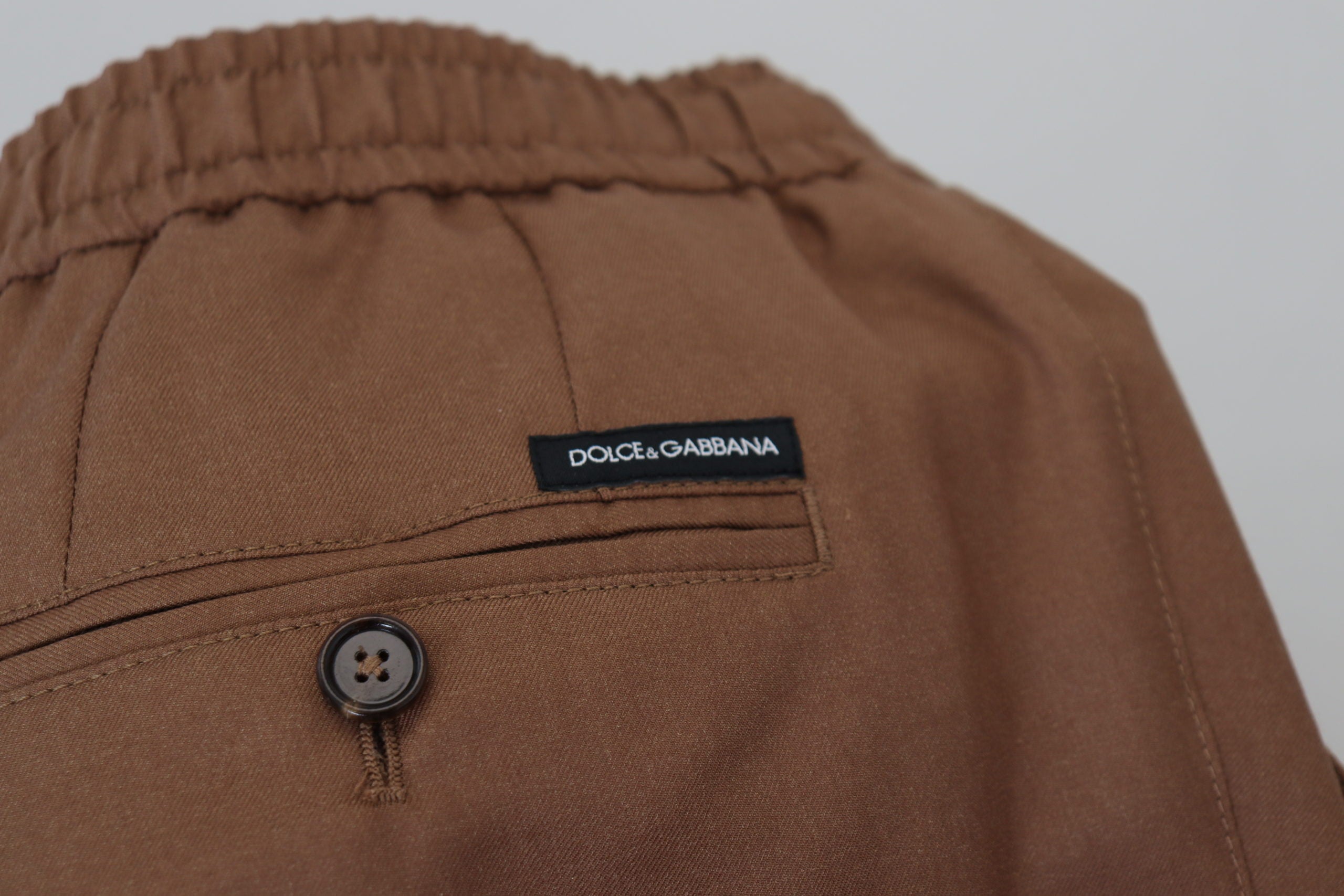 Dolce &amp; Gabbana Pantalon de jogging en cachemire et soie marron chic