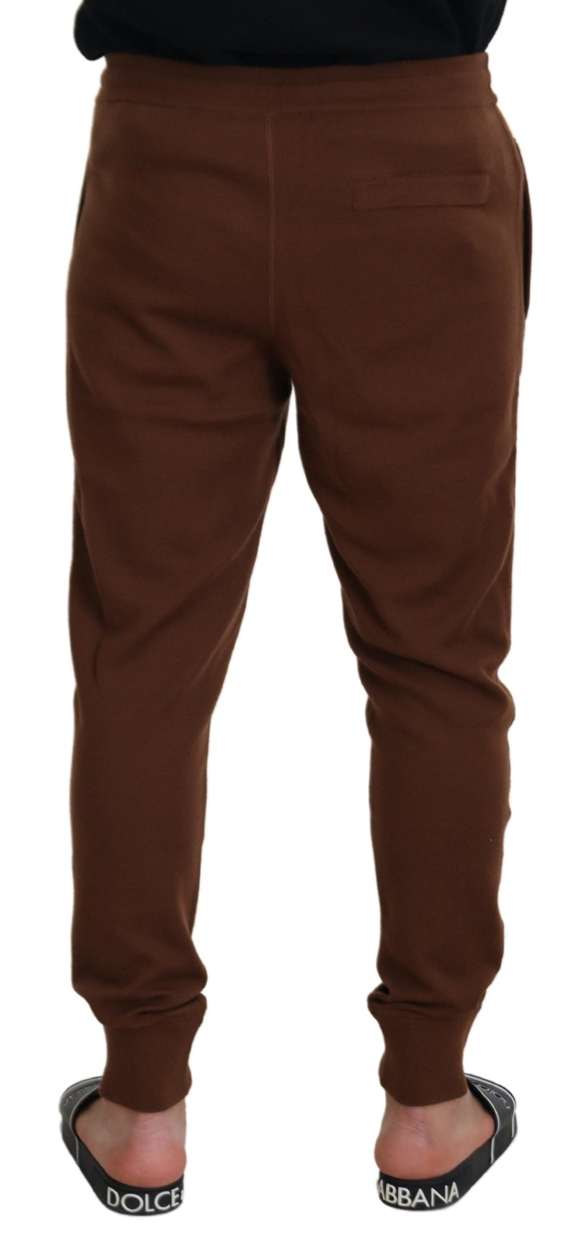 Dolce &amp; Gabbana Pantalon de jogging élégant en cachemire marron