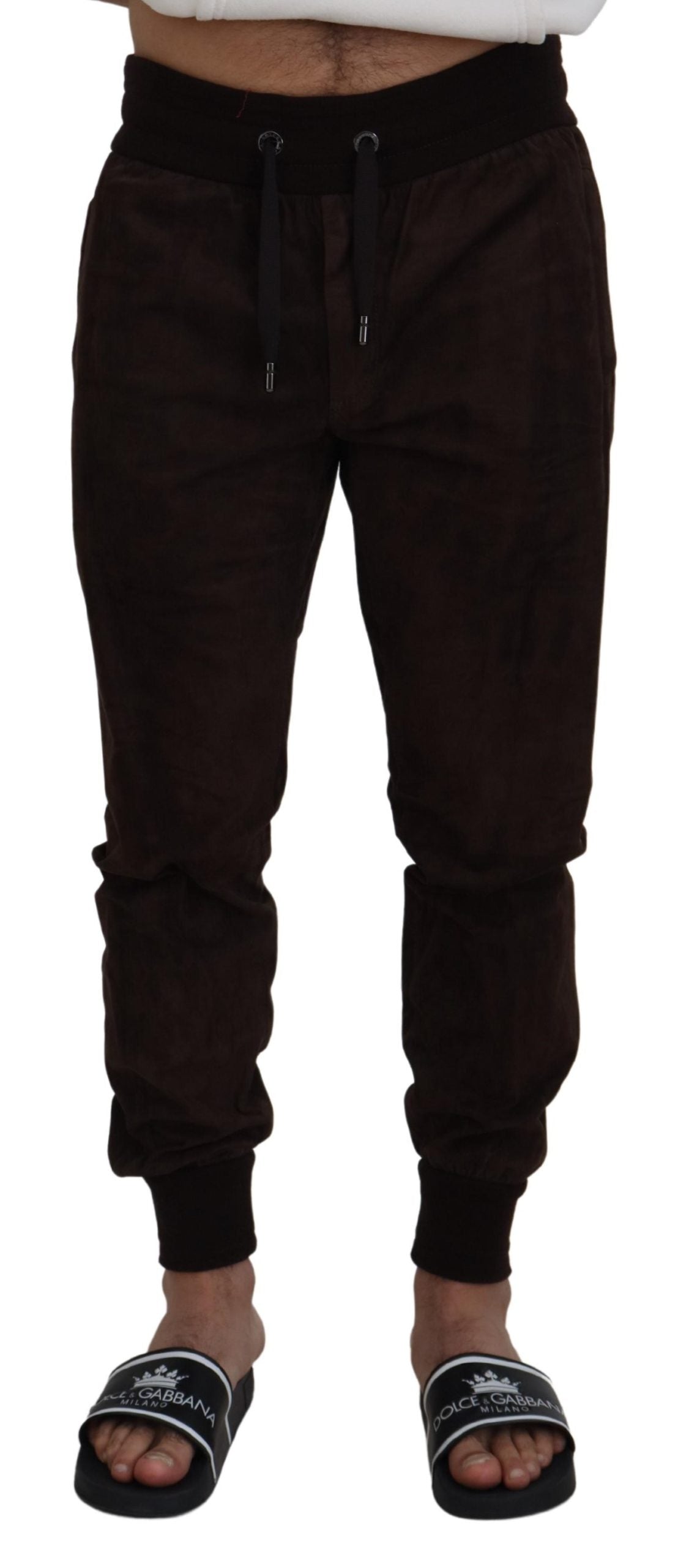 Dolce &amp; Gabbana Superbe pantalon de jogging authentique en marron