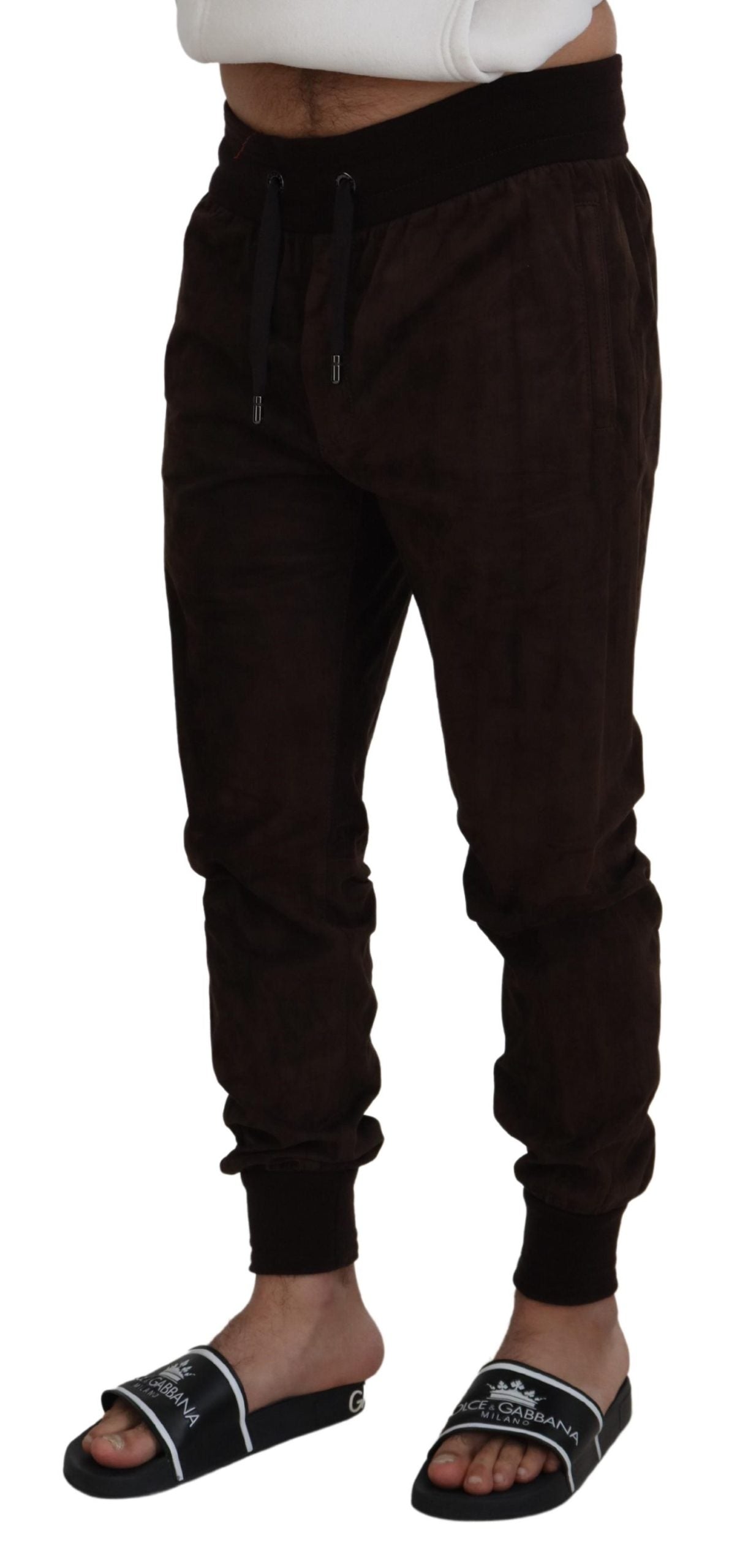 Dolce &amp; Gabbana Superbe pantalon de jogging authentique en marron