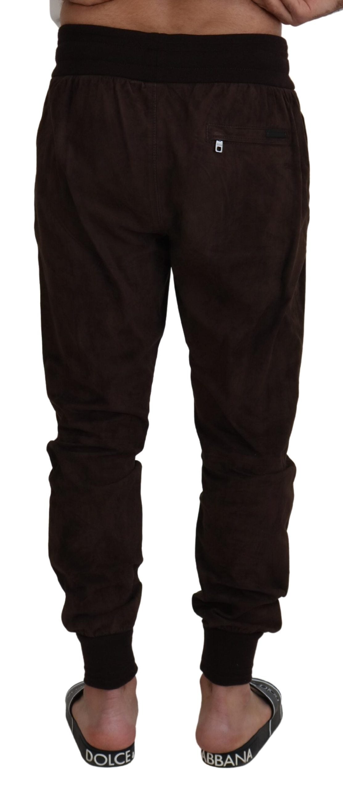 Dolce &amp; Gabbana Superbe pantalon de jogging authentique en marron