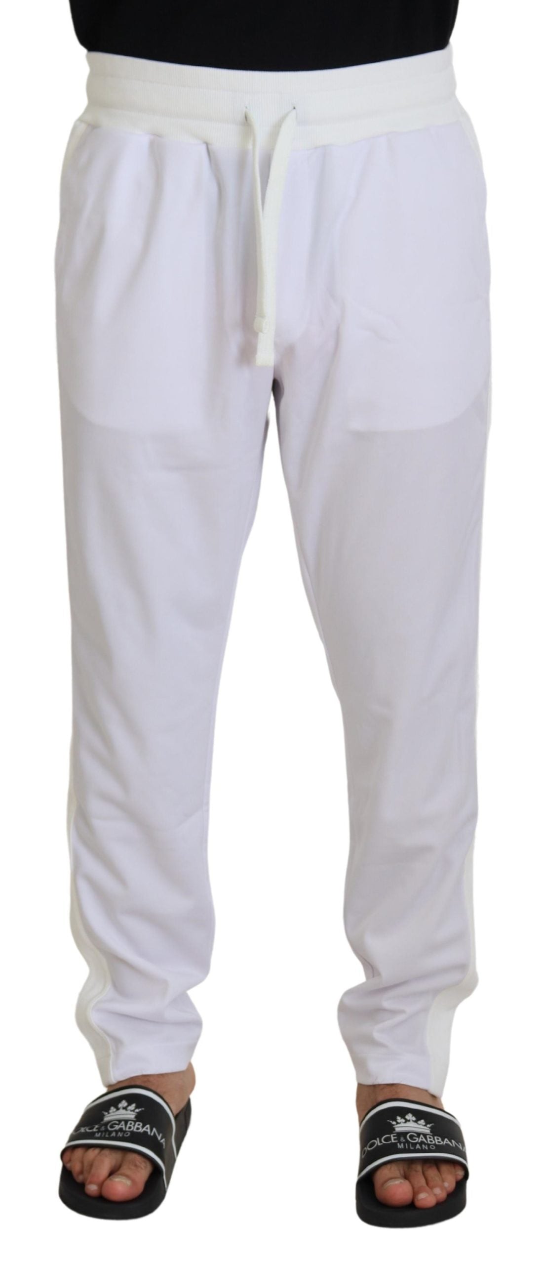 Dolce &amp; Gabbana Pantalon de jogging blanc élégant pour un confort sophistiqué