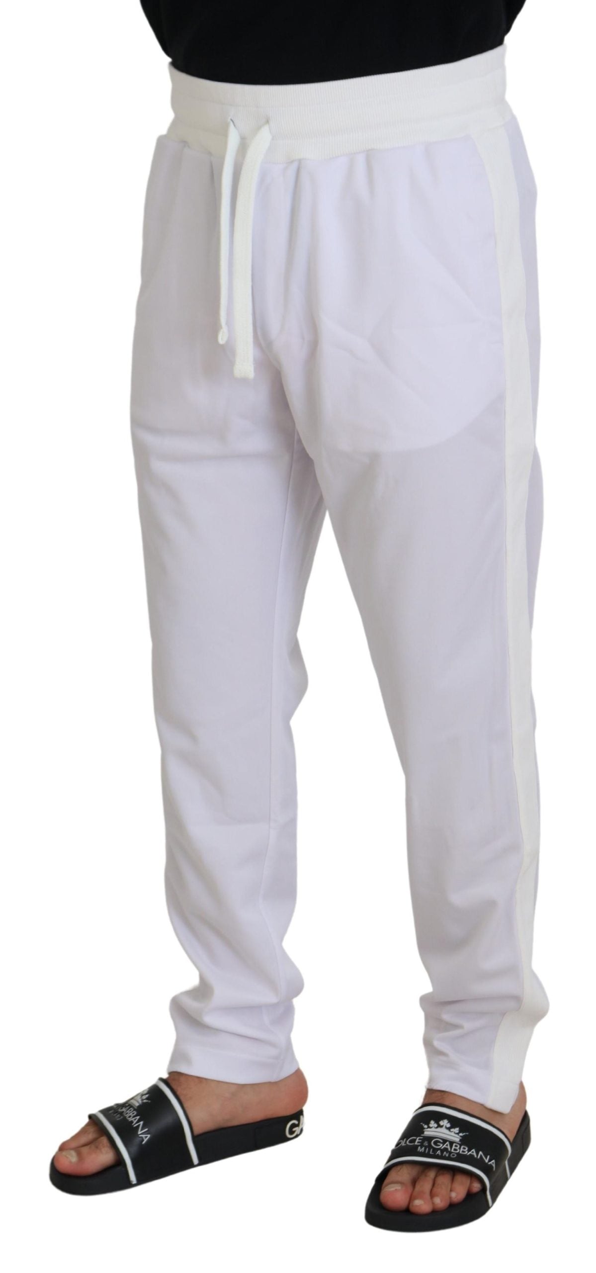 Dolce &amp; Gabbana Pantalon de jogging blanc élégant pour un confort sophistiqué