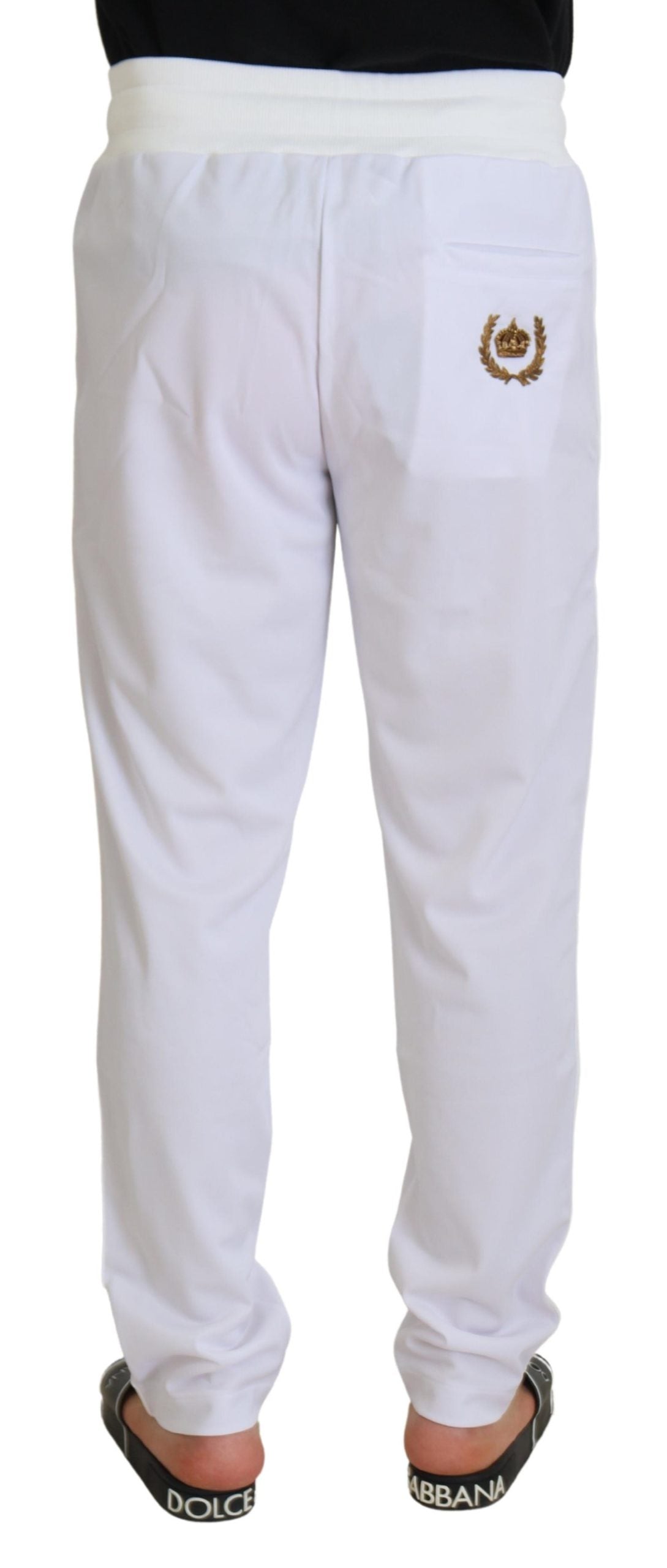 Dolce &amp; Gabbana Pantalon de jogging blanc élégant pour un confort sophistiqué