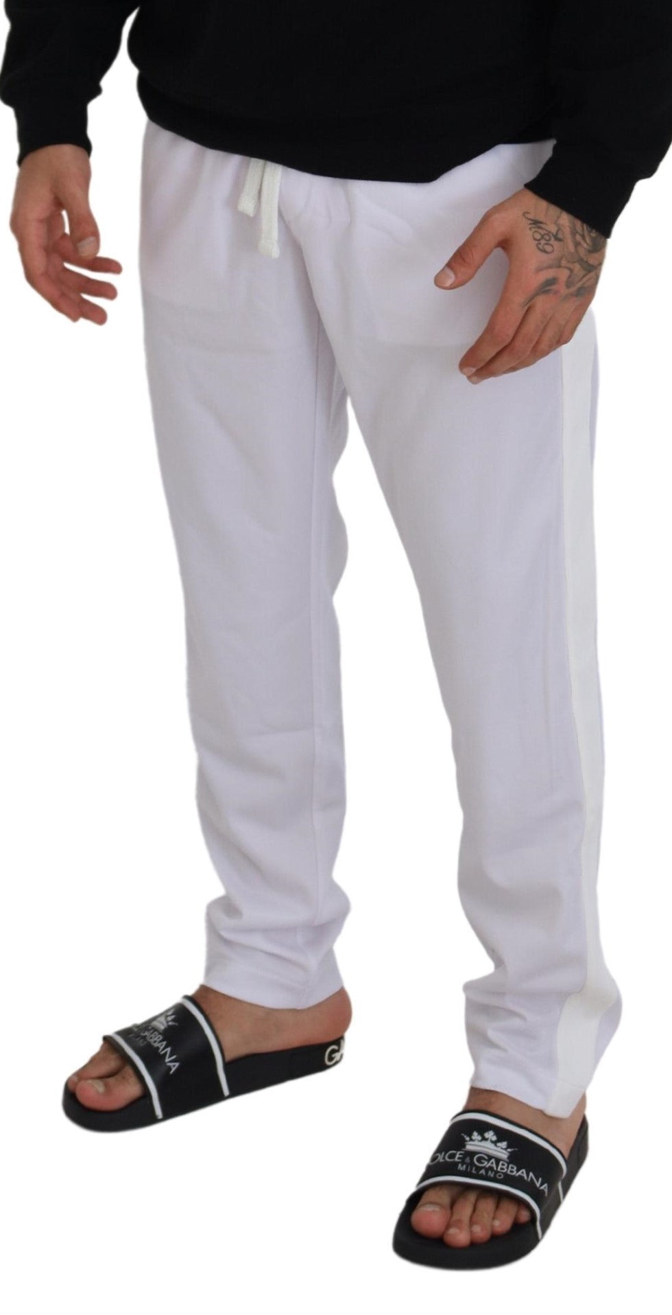 Dolce &amp; Gabbana Pantalon de jogging blanc élégant pour un confort sophistiqué